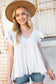 Oatmeal Linen Frayed Hi-Lo Baby Doll Top