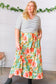 Mint Floral Stripe Fit & Flare Pocketed Maxi Dress