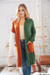 Rust/Hunter Green Hacci Color Block Pocketed Cardigan