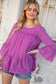 Orchid Round Neck Frill Detail Crepe Blouse