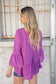 Orchid Round Neck Frill Detail Crepe Blouse