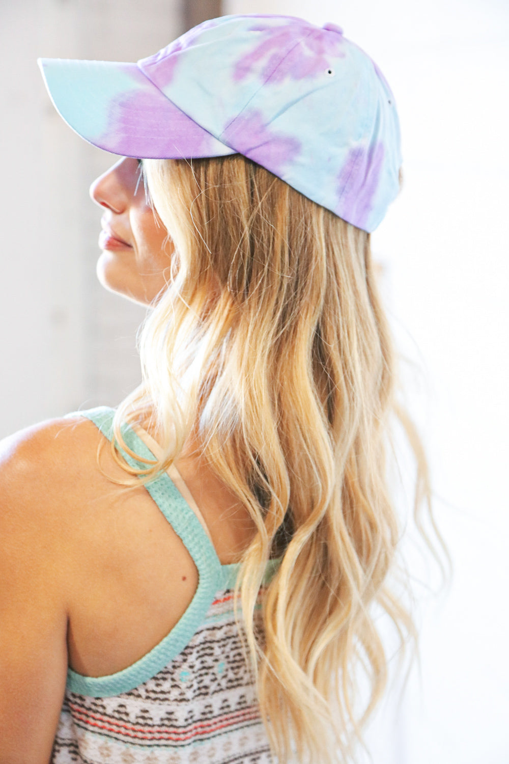 Sky Lavender Tie Dye Adjustable Baseball Cap