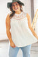 Plus Ivory Cotton Crochet Lace Jacquard Knit Tank