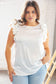 White Satin Frill Shoulder Blouse