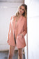 Peach Lapel Collar Blazer Suit Jacket