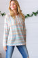 Orange & Teal Textured Stripe Vintage Button Placard Top