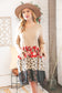 Taupe Floral & Leopard Print Tiered Pocketed Mid Dress