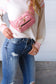 Blush Quilted Convertable Belt Sling Bag