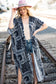 Navy Paisley Boho Rayon Challis Maxi Cardigan