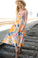 Multicolor Shoulder Tie Smocked Ruffle Lined Maxi Dress