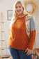 Rust Two-Tone Hacci Chevron Dolman Sweater Top