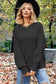 Round Neck Lantern Sleeve Sweater