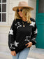 Star Round Neck Long Sleeve Sweater