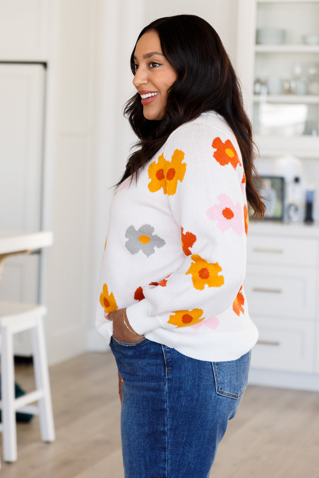 Falling Flowers Floral Sweater