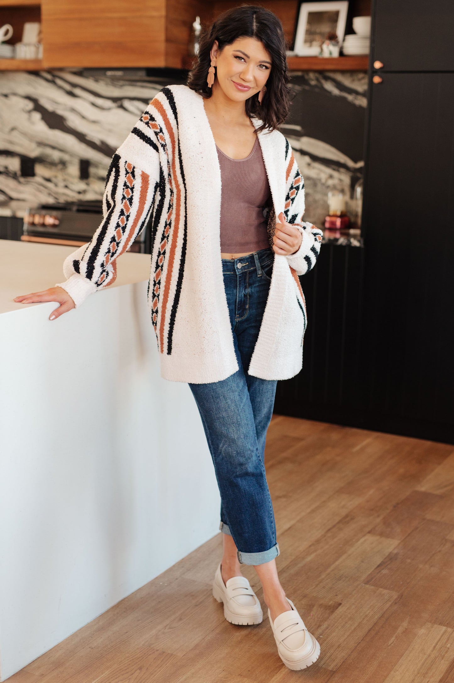 Holding On Aztec Print Cardigan