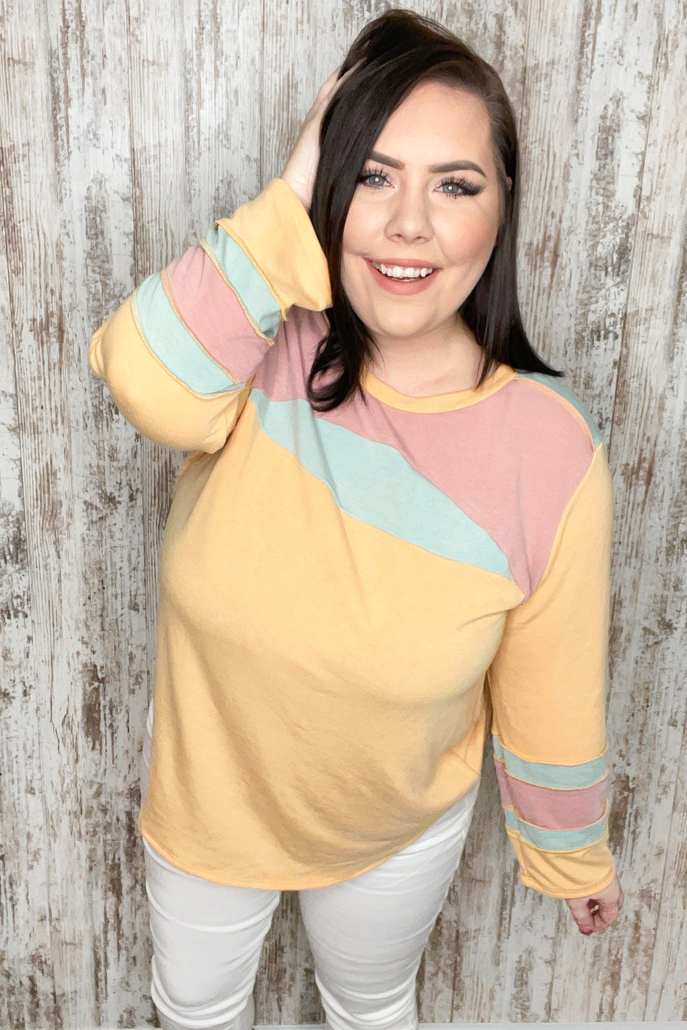 York Color Block Reverse Stitch Knit Pullover